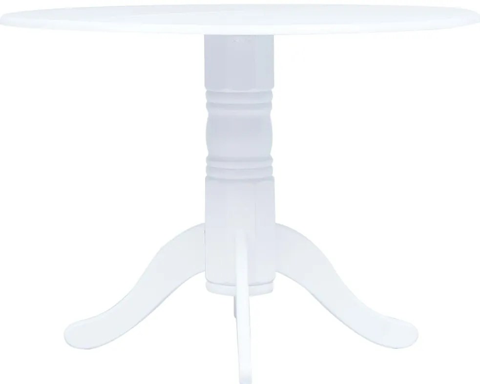 5 pcs conjunto de jantar madeira seringueira maciça branco