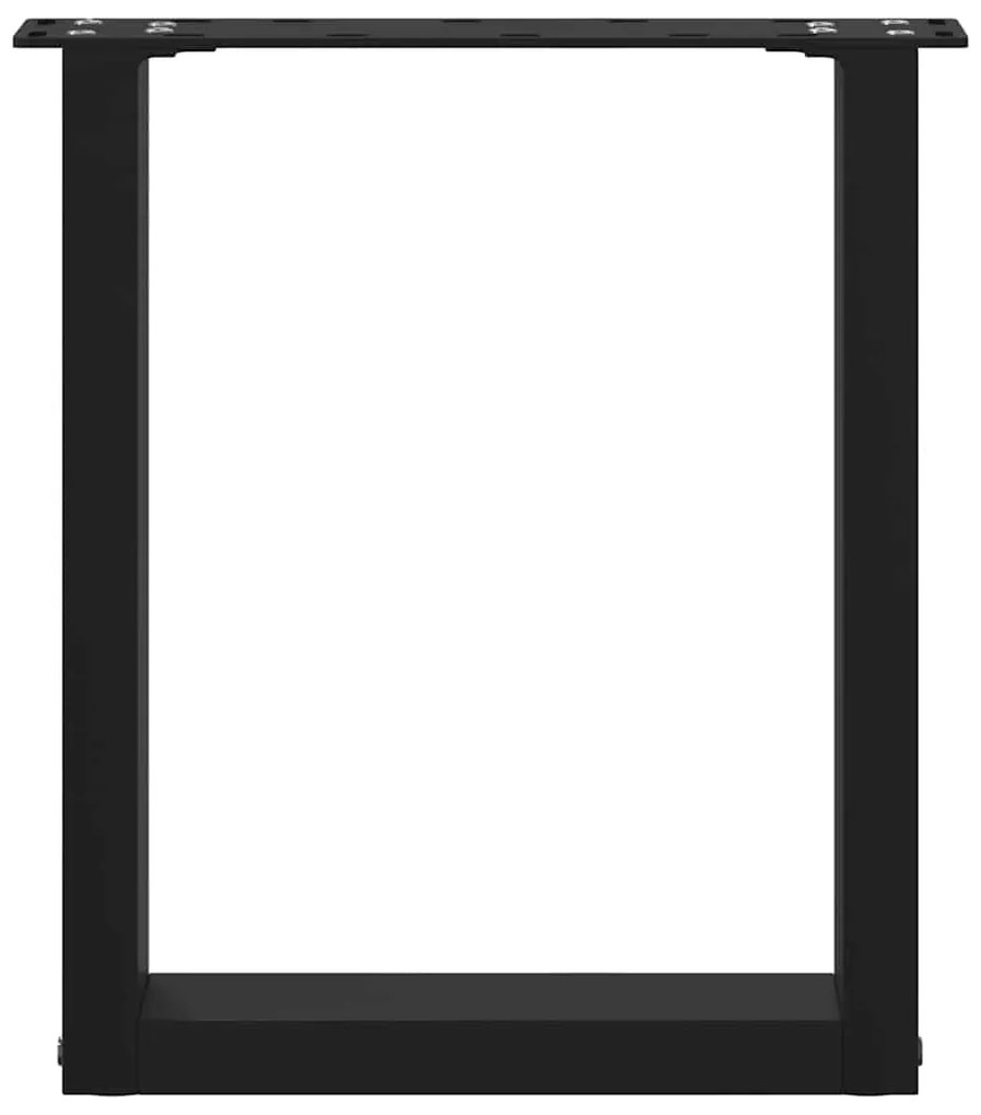 Pés para mesa de centro em formato de U, 2 peças, preto, 28x(42-43) cm