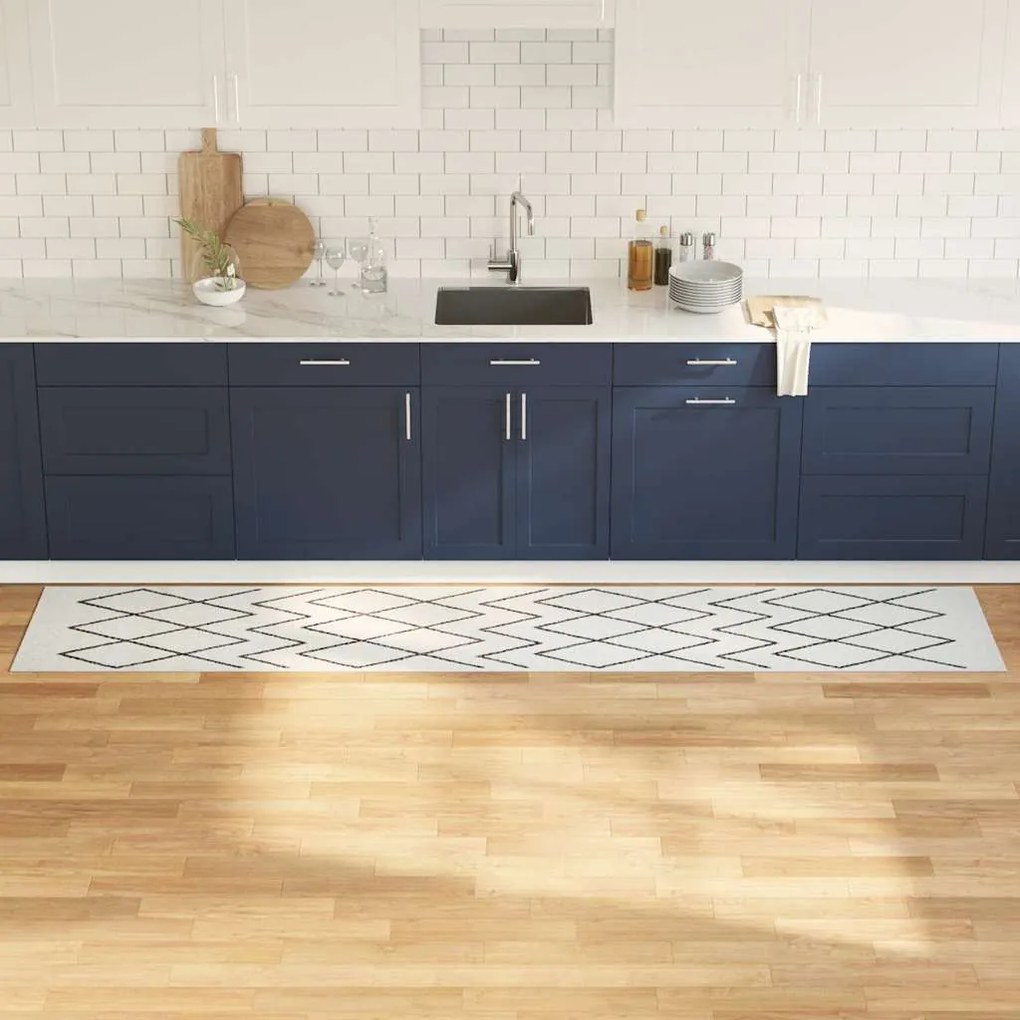 vidaXL Tapete de Cozinha Geometric Geométrica 60 x 300 cm Veludo