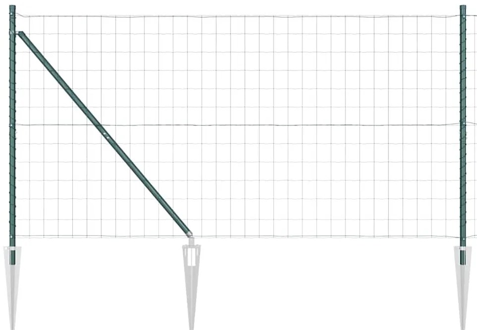 Cerca Euro da com 7 postes pontudos, 1,2 x 10 m em aço galvanizado ver