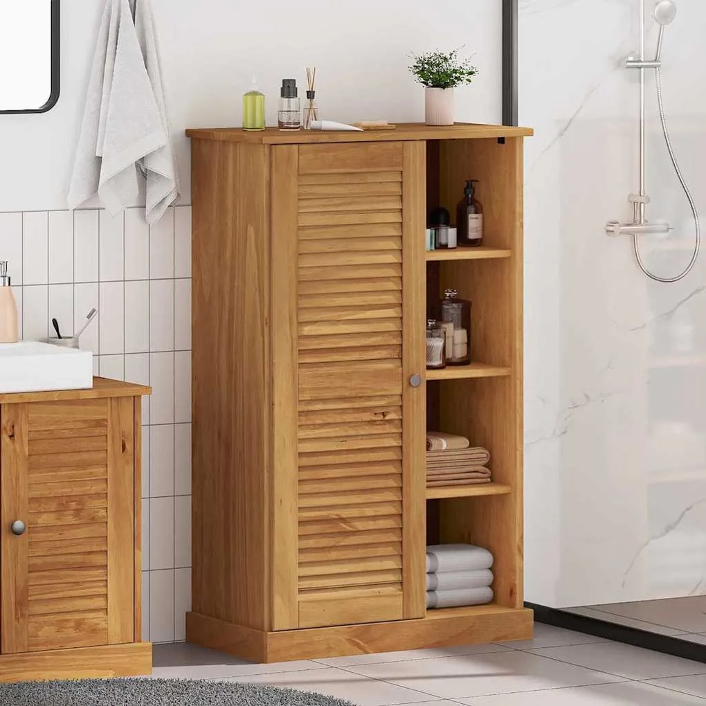 vidaXL Armário de Banheiro castanho mel 68 x 34 x 110 cm
