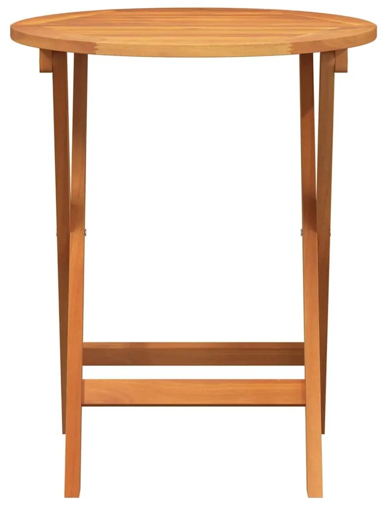 Mesa de Jardim Dobrável Redonda Ø60 x 72 cm em madeira de acácia