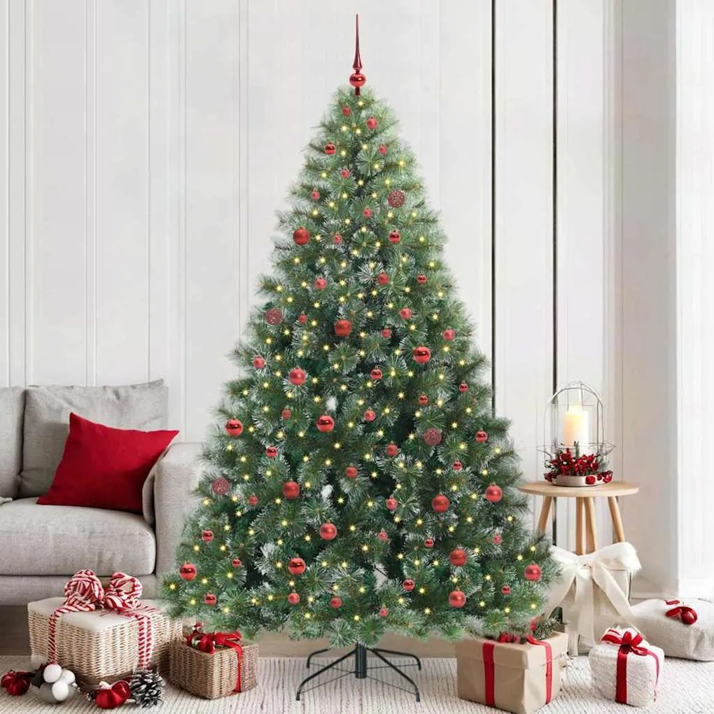 vidaXL Árvore de Natal Artificial com 300 LEDs Verde 210 cm PE e PVC