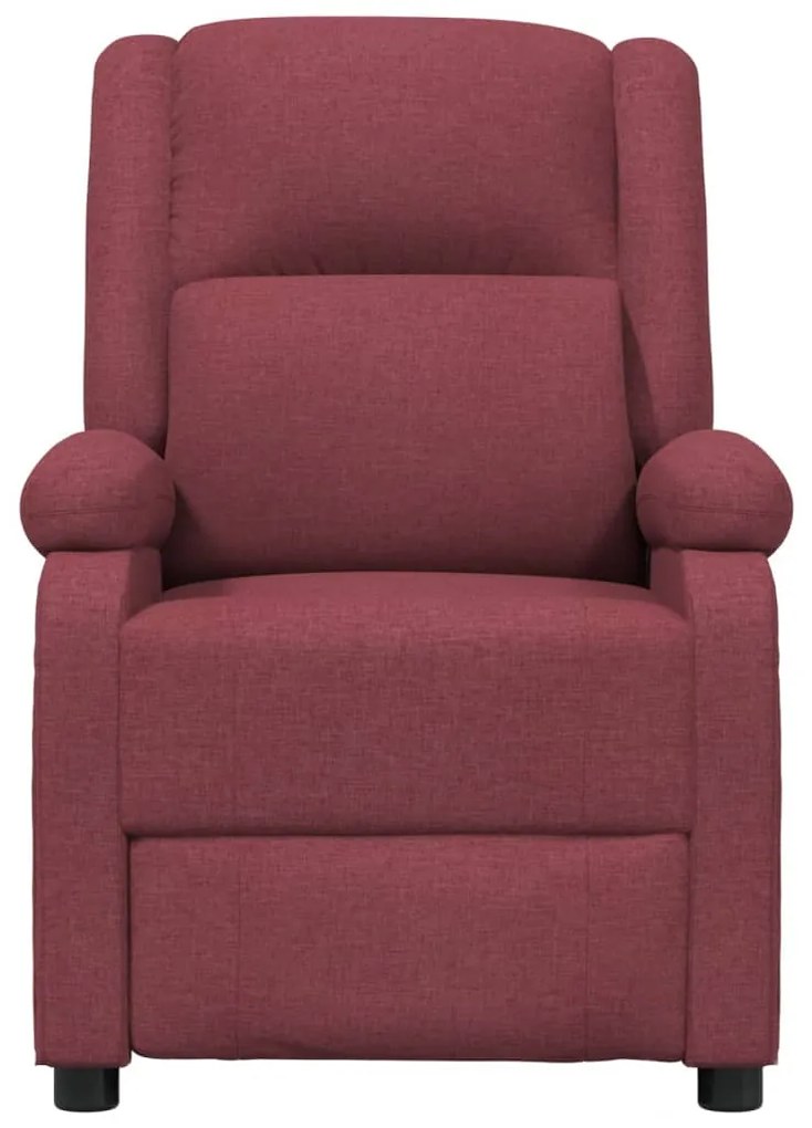 Poltrona de massagens elétrica reclinável tecido vermelho tinto