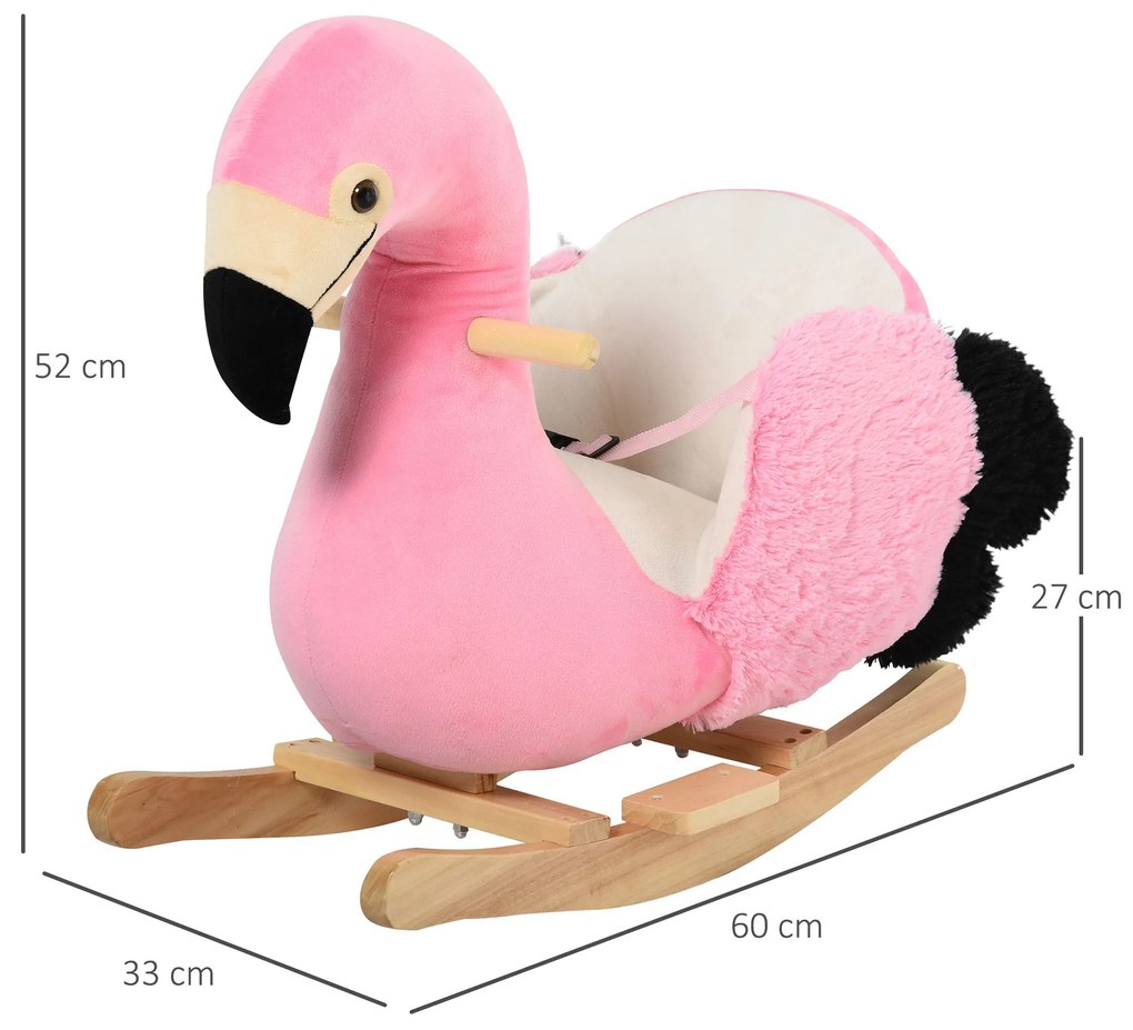 Baloiço de Flamingo para Crianças acima de 3 Anos Baloiço Infantil de