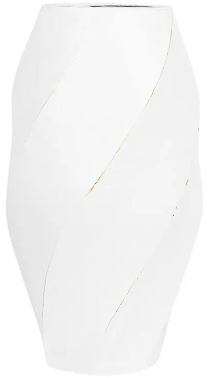 Vaso decorativo em terracota branca 38 cm LENTIA  Beliani