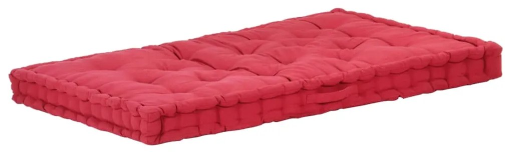 vidaXL Almofadão p/ móveis de paletes algodão 120x80x10 cm bordô