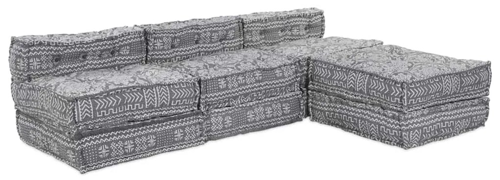 vidaXL Sofá Modular 4 pcs Cinzento-claro tecido