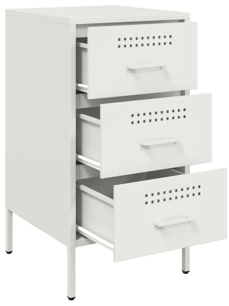 Mesa de cabeceira 36x39x68 cm aço branco