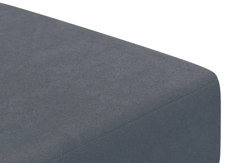 Sofá-cama 2 lugares c/ apoio de pés veludo cinza-escuro