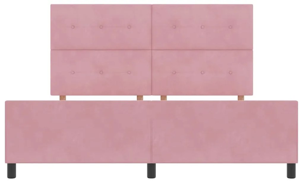 Cama de Veludo Rosa vidaXL 180x200 cm
