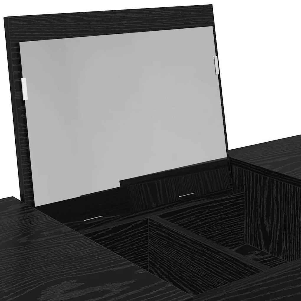 Mesa de Maquiagem com Espelho Preto 100x45x76 cm