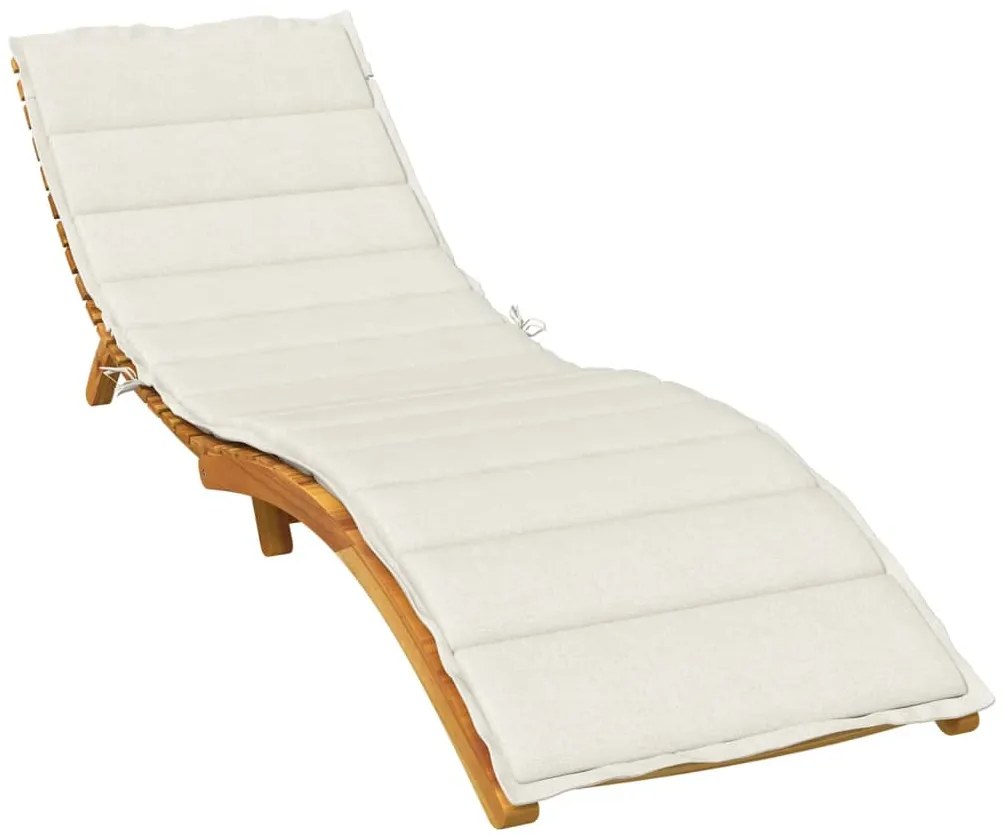 vidaXL Almofadão para espreguiçadeira 200x70x4cm mesclado tecido creme
