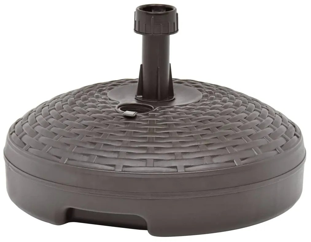 Base guarda-sol c/ areia/água 20 L plástico vime castanho