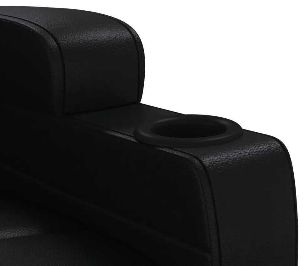 Poltrona reclinável couro artificial preto