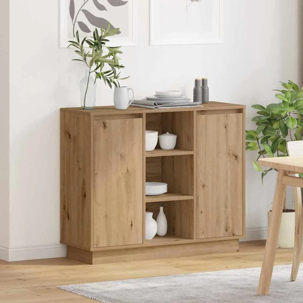 vidaXL Sideboard Carvalho Artesanal 90 x 32 x 75 cm Madeira processada