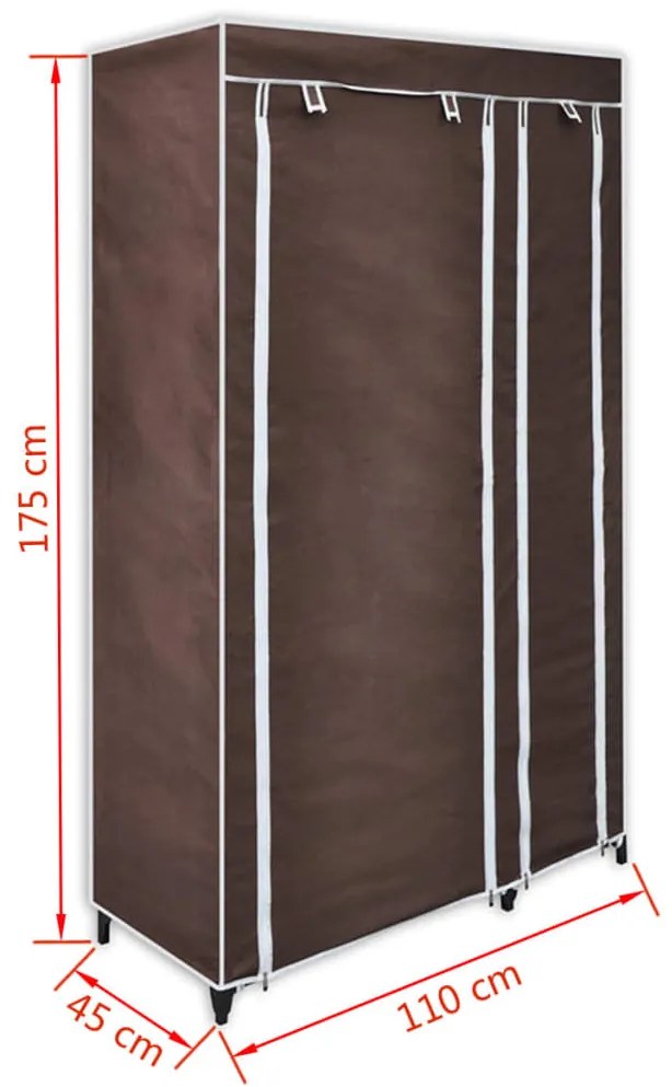 Roupeiros de tecido 2 pcs castanho