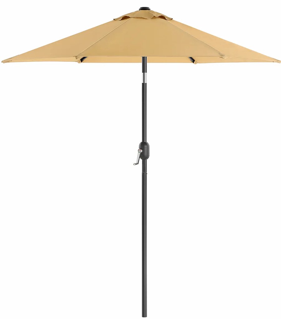 Guarda-sol Ø 200 cm com inclinação proteção UPF 50+Taupe