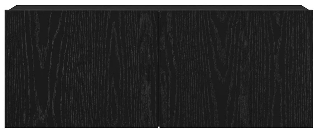 Armários de parede para TV (Conjunto de 2) - Carvalho Preto, 80x30x30