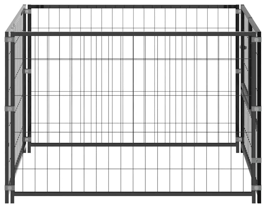 Canil para cães 100x100x70 cm aço preto
