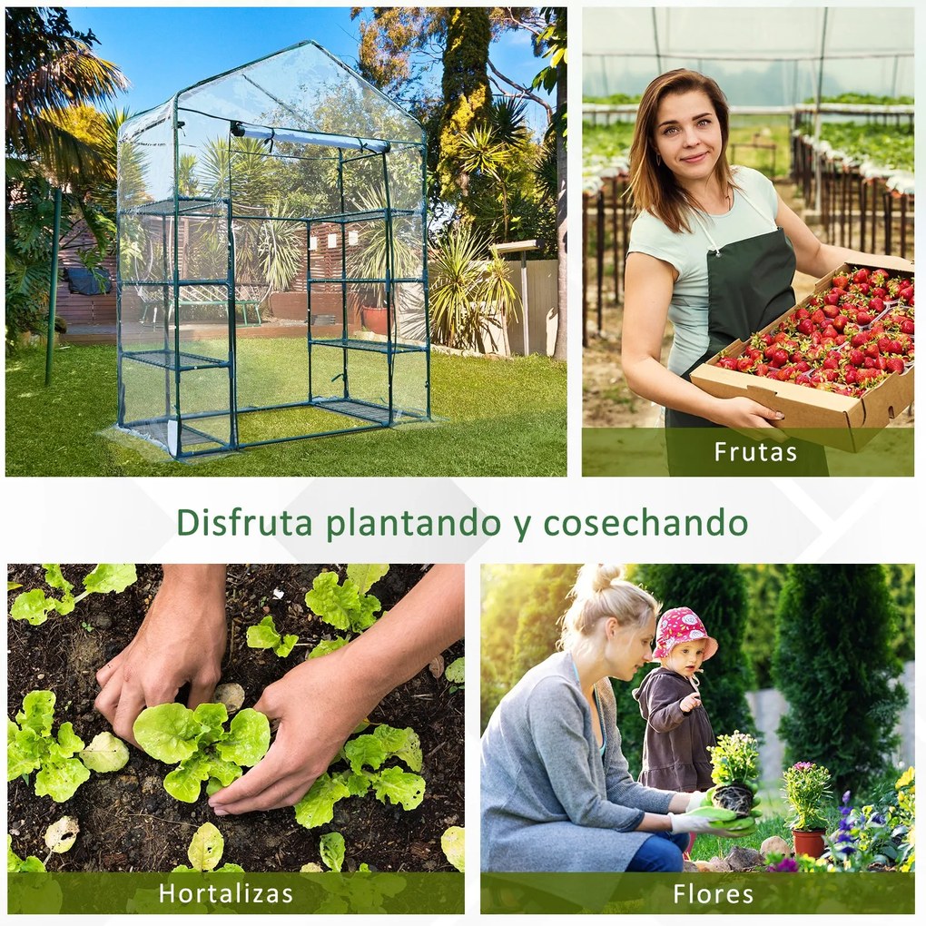 Estufa de Jardim Estufa para Cultivo de Plantas com 8 Prateleiras Cobe