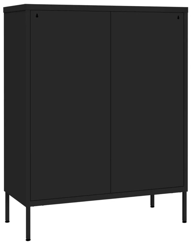 Armário com gavetas aço 80x35x101,5 cm preto