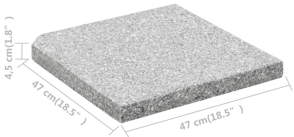 Base em granito para guarda-sol 25 kg quadrado cinzento