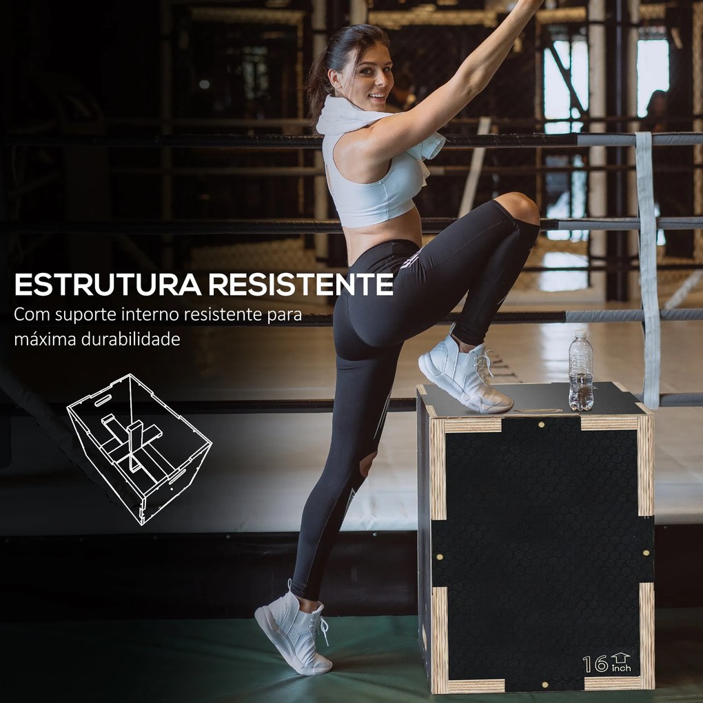 SPORTNOW Caixa Pliométrica com 3 Alturas Diferentes Caixa de Saltos pa