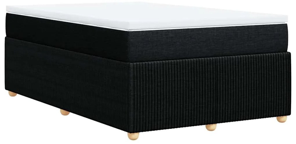Cama boxspring com colchão 120x190 cm tecido preto