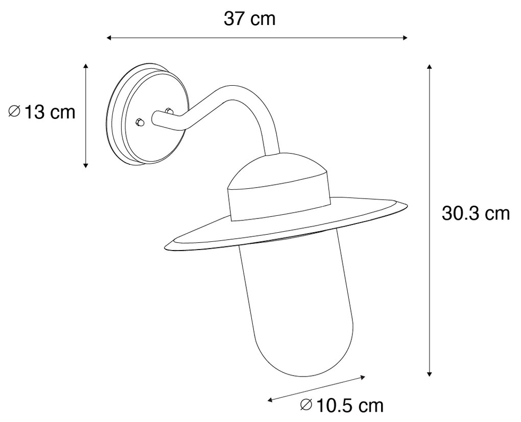 Candeeiro de parede moderno para exterior verde escuro IP44 - Kansas Moderno