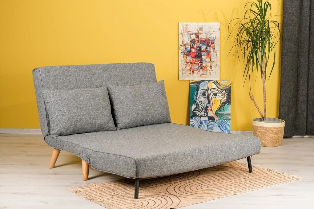 Sofá-Cama 2 Lugares Folde – Cinzento Claro – 120 x 79 x 80 cm