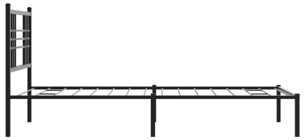 Estrutura de cama com cabeceira 107x203 cm metal preto