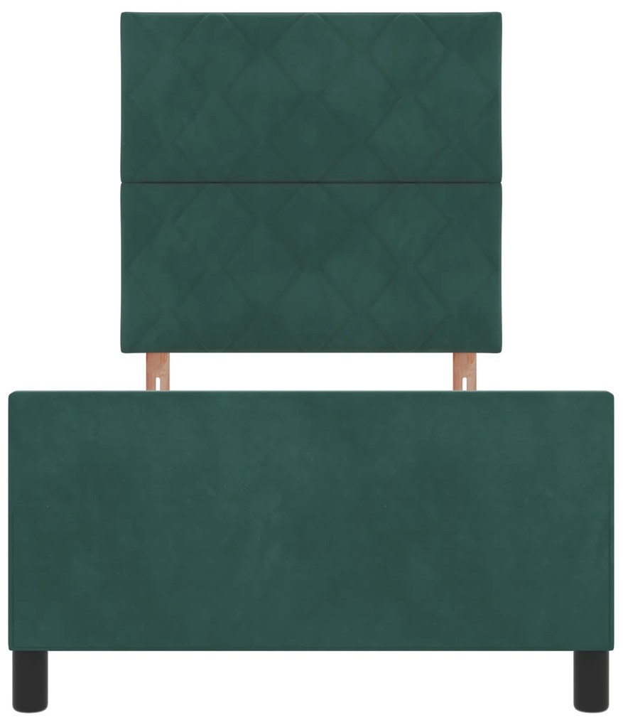 Cama vidaXL Verde Escuro 90x200 cm Veludo
