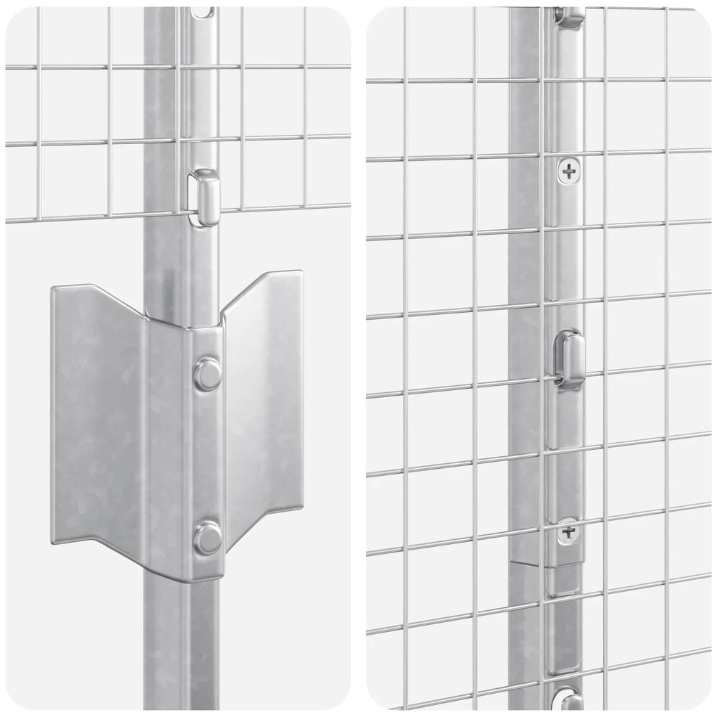 Conjunto de Cerca para Jardim Conjunto de 2 Aço Galvanizado