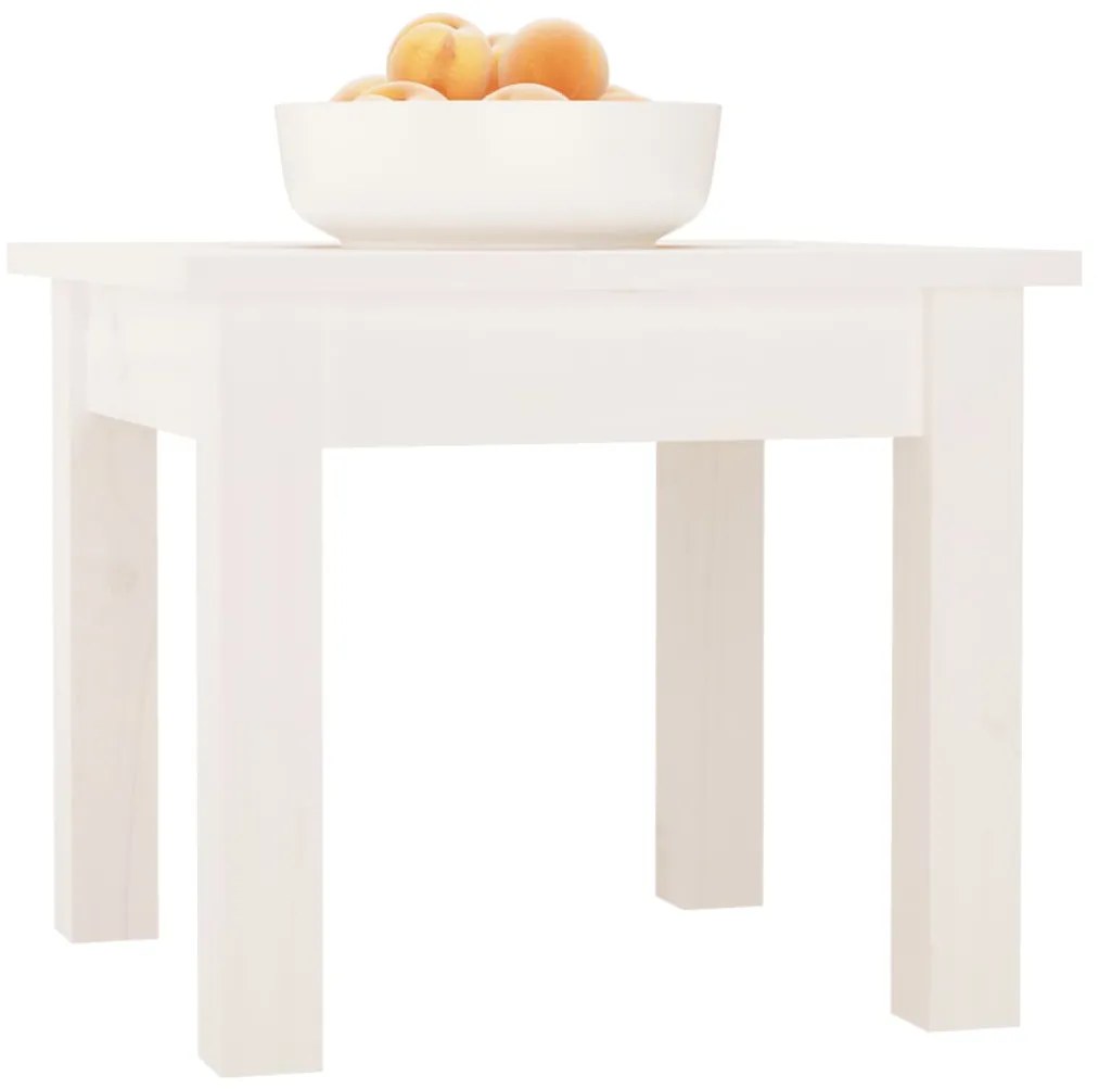 Mesa de centro 35x35x30 cm pinho maciço branco