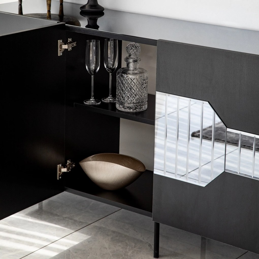 Console Milan – Preto – 180 cm x 80 cm x 40 cm