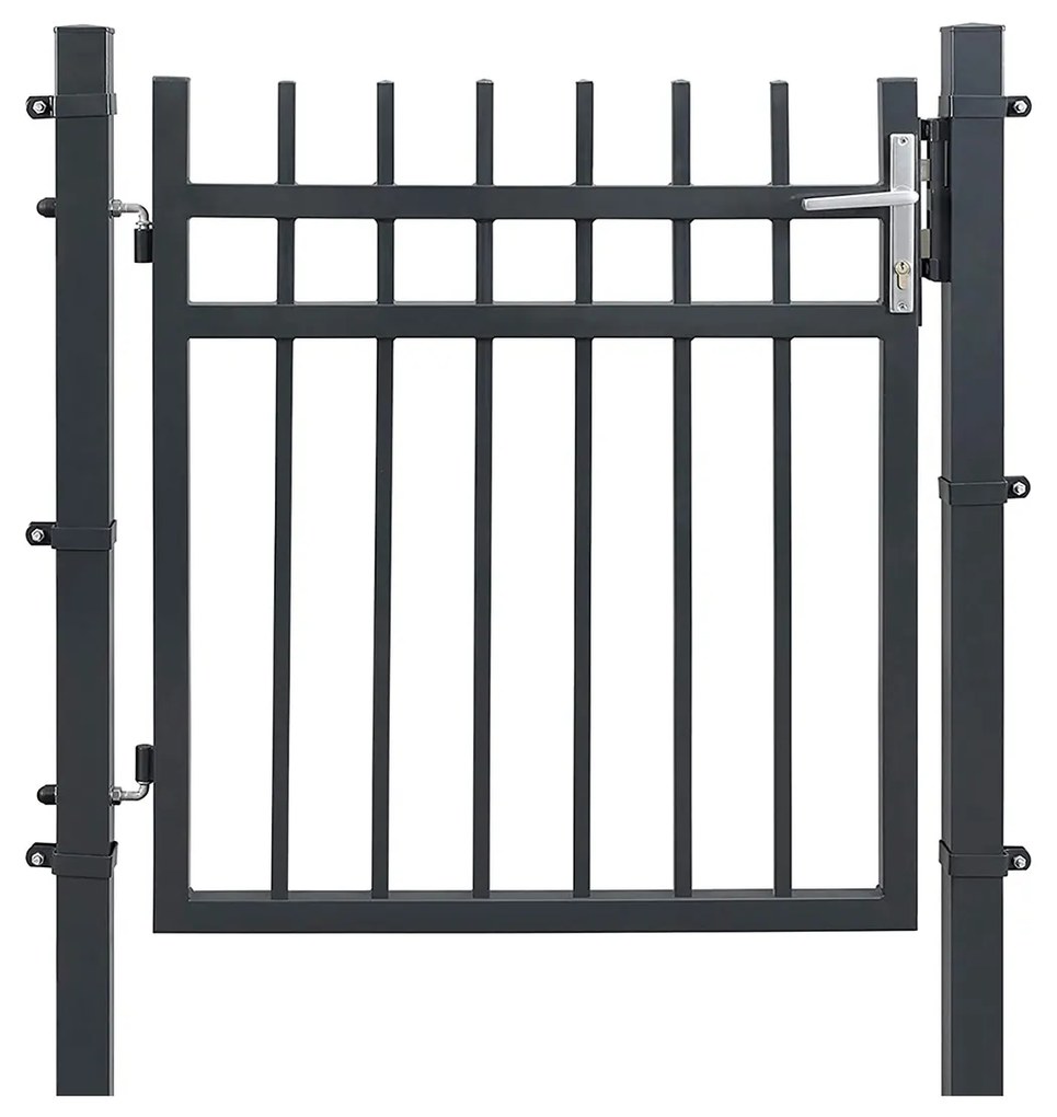Portão Pequeno de metal para jardim 106 x 6 x 145 cm Cinzento