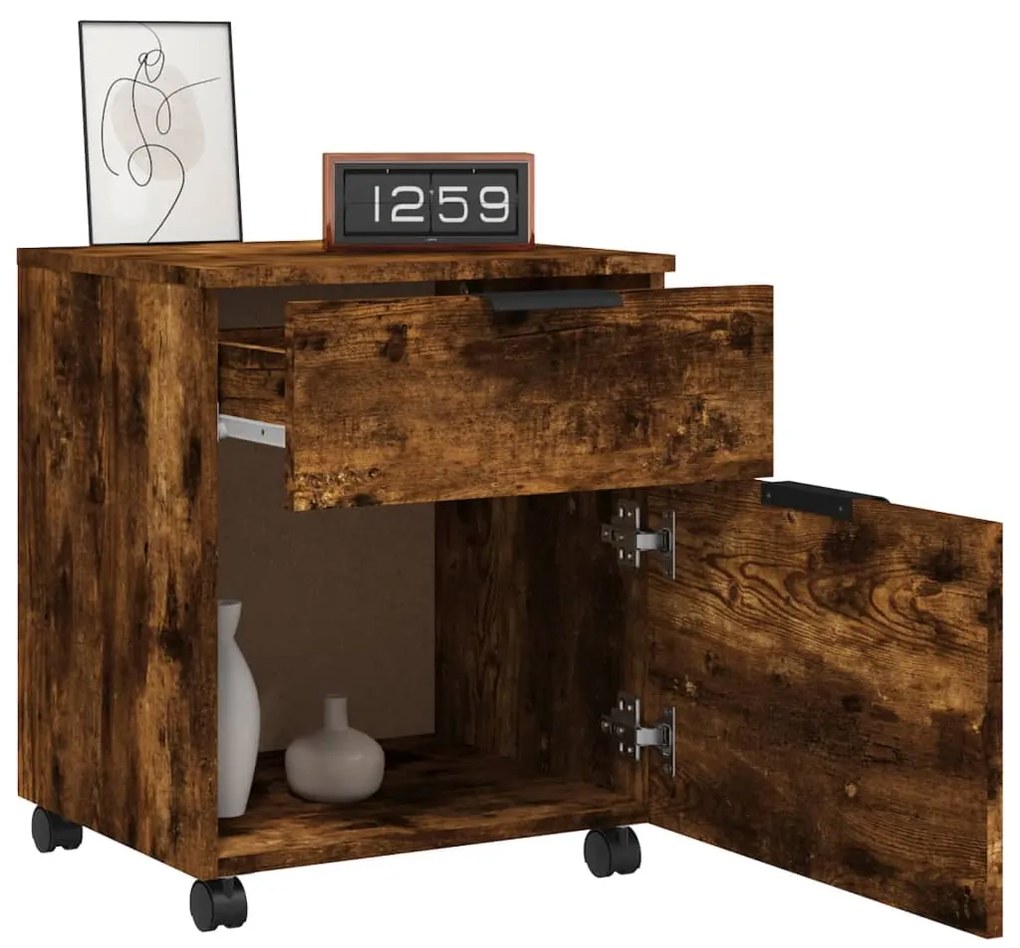 Arquivador móvel 45x38x54cm derivados madeira carvalho fumado