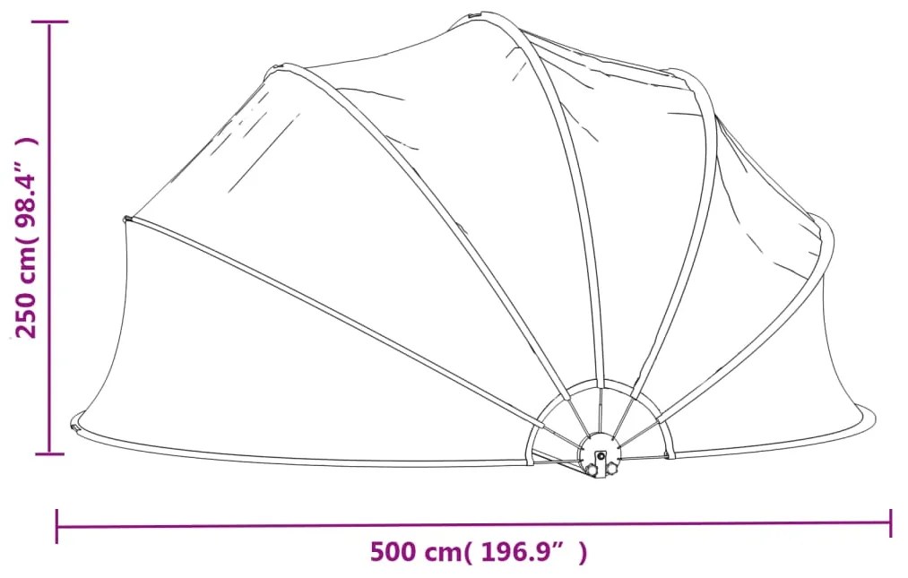 Cúpula de piscina 500x250 cm