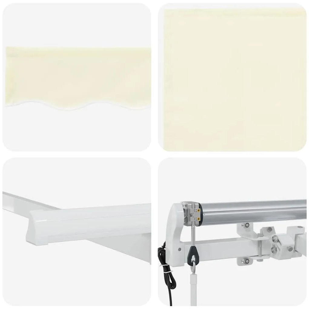 Toldo Retrátil Manual Creme e Branco 400x200 cm Largo 4 x 2 m