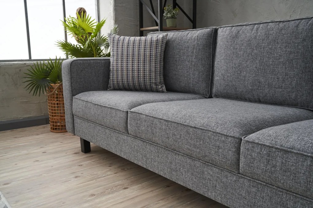 Sofá de 3 Lugares Kale – Cinzento – 222 x 83 x 91 cm