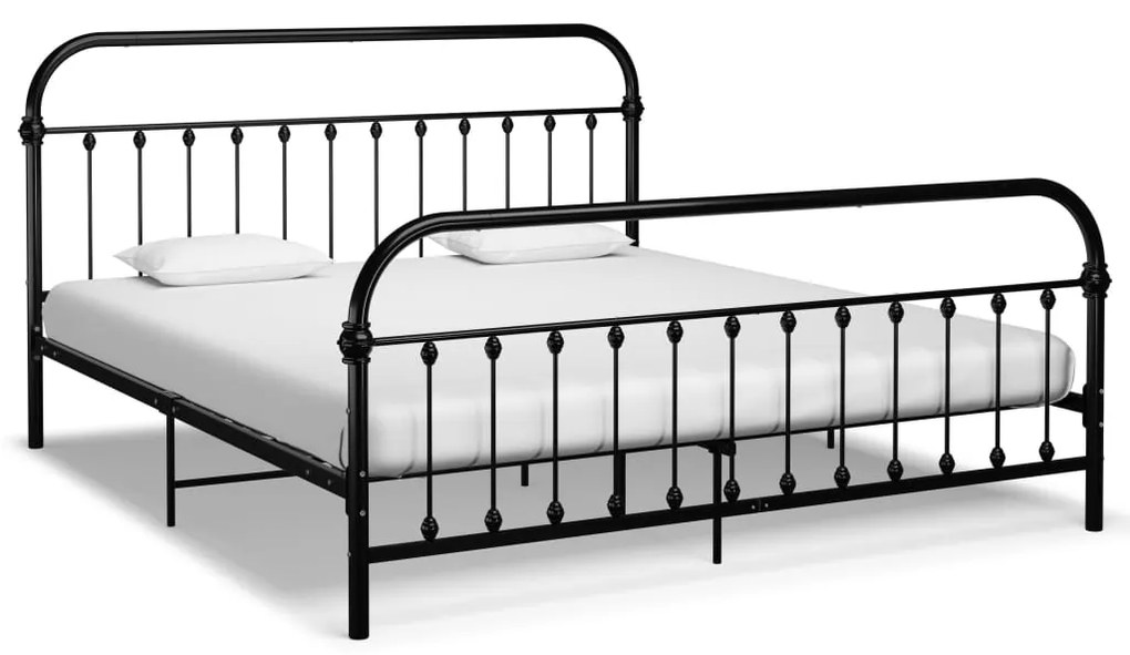 vidaXL Estrutura de cama em metal 180x200 cm preto
