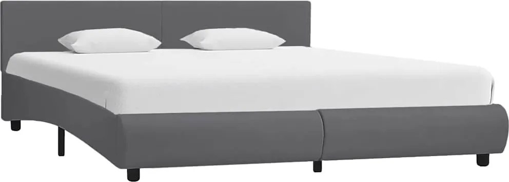 vidaXL Estrutura de cama c/ LED 180x200 cm couro artificial cinzento