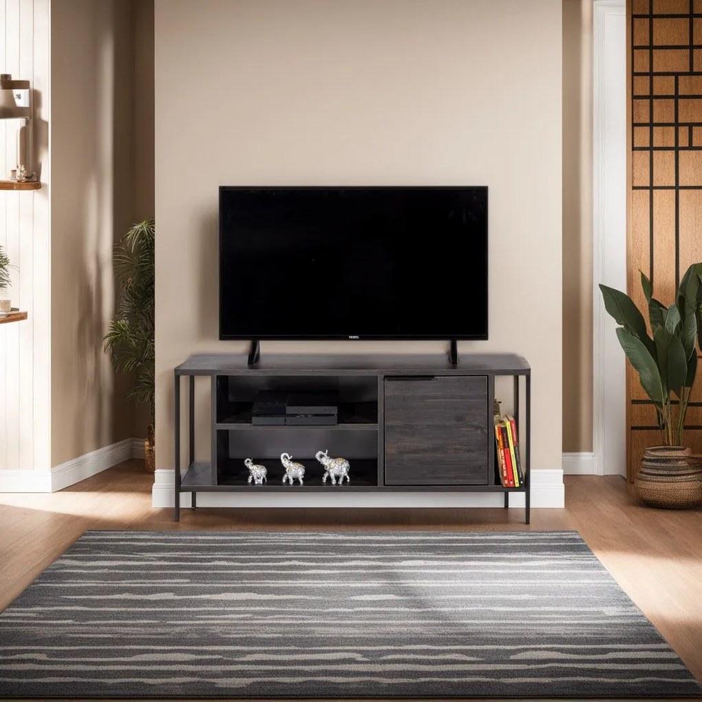 Móvel TV Bond – Castanho Escuro/Preto – 120 cm x 48 cm x 35 cm