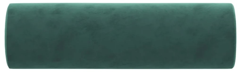 Almofadas decorativas 2 pcs Ø15x50 cm veludo verde-escuro
