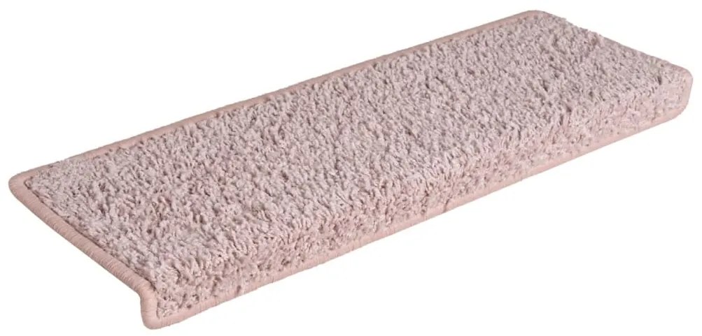 Tapete/carpete p/ degraus 15 pcs 65x21x4cm branco e cor-de-rosa