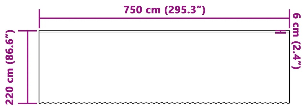 Cortina de Renda com cortinas Branco 750 x 220 cm Poliéster