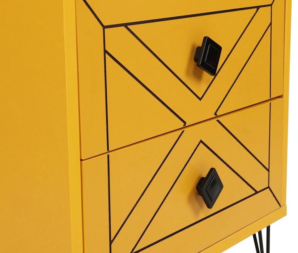 Mesa de Cabeceira Luna – Amarela – 50x55x40 cm