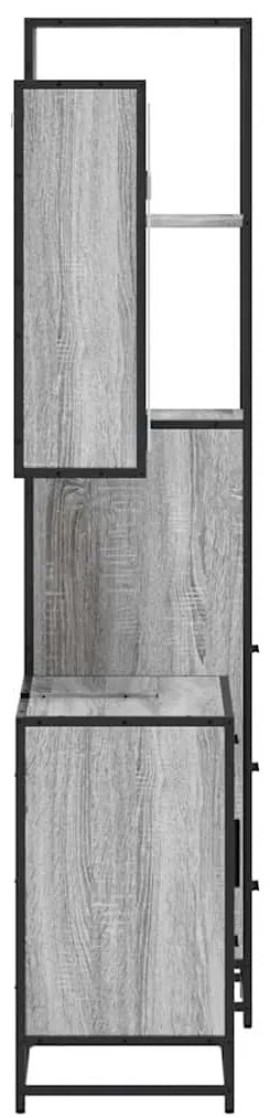 3 pcs Conjunto móveis casa de banho madeira proc. cinza sonoma