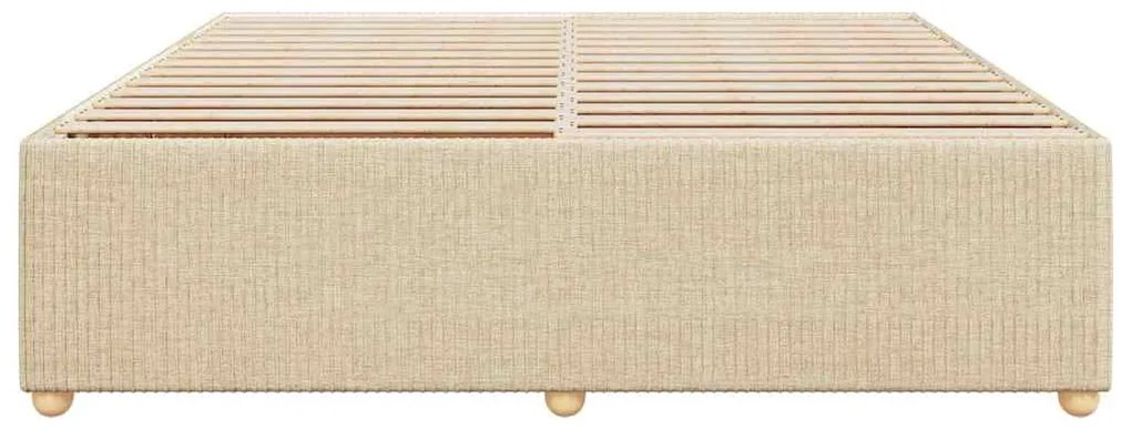 Estrutura de cama sem colchão 180x200 cm tecido cor creme
